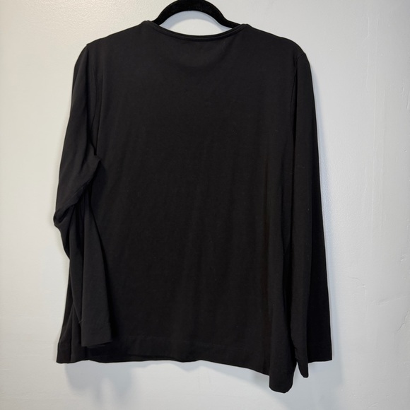 Chico's The Ultimate Tee Black Long Sleeve Shirt Cotton Women's Size XL - Picture 6 of 7
